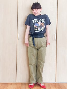 「THE SHINZONE（ザ　シンゾーン）のアイテム（チノパンツ）」を使った、タナさん（レディース・155cm）の夏コーディネート