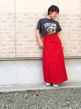 「THE SHINZONE（ザ　シンゾーン）のアイテム（スカート）」を使った、タナさん（レディース・155cm）の夏コーディネート