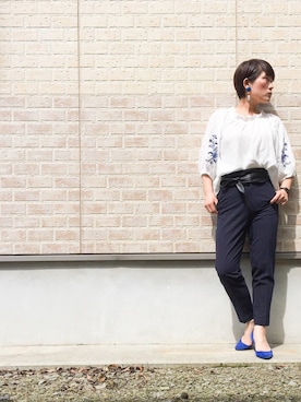 「WORLD BASICS（ワールドベーシックス）のアイテム」を使った、タナさん（レディース・155cm）の夏コーディネート