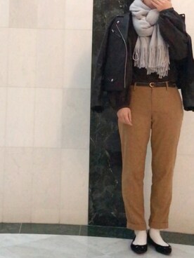 「UNTITLED（アンタイトル）のアイテム（パンツ）」を使った、01さん（レディース・156cm）の秋コーディネート