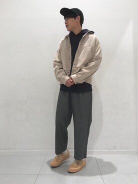 「アイテム（パーカー、ブルー系）」を使った、Takuya Matsunoさん（メンズ・171cm）の冬コーディネート