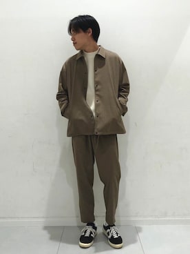 「ガンクラブチェック」｜「アイテム（その他アウター）」を使った、Takuya Matsunoさん（メンズ・171cm）の冬コーディネート