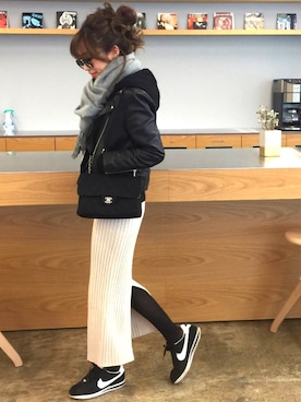 リブタイトロングスカートを使った人気ファッションコーディネート Wear