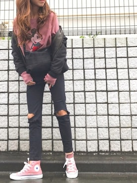「select MOCA（セレクトモカ）のアイテム（MA-1）」を使った、Oo.hiro.oOさん（レディース・159cm）の秋コーディネート
