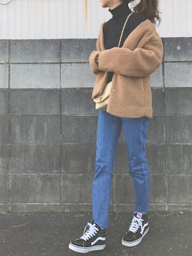「Ungrid（アングリッド）のアイテム（ブルゾン）」を使った、Oo.hiro.oOさん（レディース・159cm）の冬コーディネート
