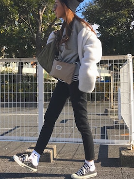 「CIAOPANIC TYPY（チャオパニックティピー）のアイテム（ノーカラージャケット）」を使った、Oo.hiro.oOさん（レディース・159cm）の冬コーディネート