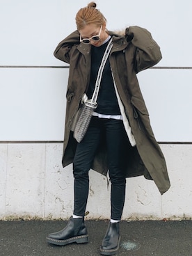 「CASPER JOHN（キャスパージョン）のアイテム（モッズコート）」を使った、Oo.hiro.oOさん（レディース・159cm）の秋コーディネート