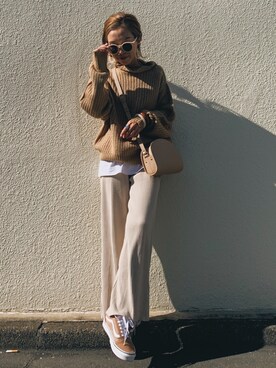 「Mayree（メイリー）のアイテム（ニット/セーター）」を使った、Oo.hiro.oOさん（レディース・159cm）の秋コーディネート