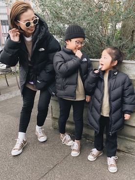 「ノースフェイス」｜「アイテム（ダウンジャケット/コート）」を使った、Oo.hiro.oOさん（レディース・159cm）の冬コーディネート