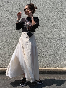 「ロックT」｜「アイテム（財布/小物）」を使った、Oo.hiro.oOさん（レディース・159cm）の春コーディネート