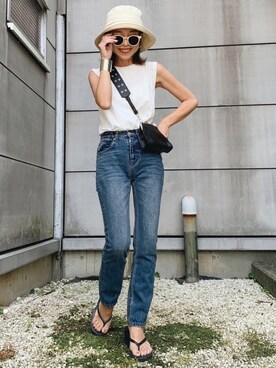 「Hanes」｜Oo.hiro.oOさん（レディース・159cm）の夏コーディネート
