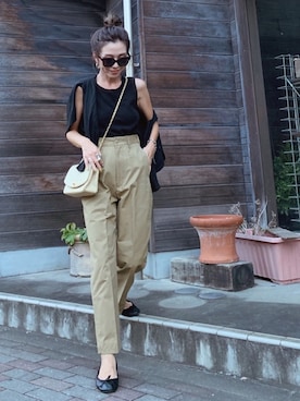 「THE SHINZONE（ザ　シンゾーン）のハイウエストチノパンツ（チノパンツ）」を使った、Oo.hiro.oOさん（レディース・159cm）の秋コーディネート