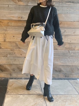 「ブーツスタイル」｜「アイテム（シャツワンピース）」を使った、Oo.hiro.oOさん（レディース・159cm）の冬コーディネート