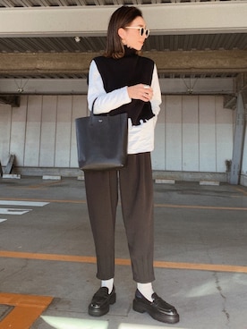 「STUDIOUS（ステュディオス）のアイテム（トップス）」を使った、Oo.hiro.oOさん（レディース・159cm）の冬コーディネート