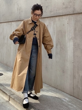 「SVEC（シュベック）のカンフーシューズ kung fu Shoes / ストラップパンプス（バレエシューズ）」を使った、Oo.hiro.oOさん（レディース・159cm）の冬コーディネート