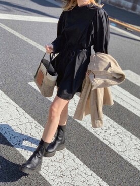 スクエア バスケットバッグ スモール テキスタイル カーフ を使った人気ファッションコーディネート Wear