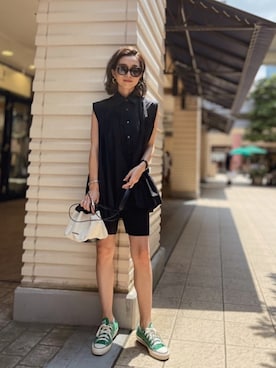 「JIL SANDER（ジルサンダー）のDRAWSTRING SM CROSSBODY（ショルダーバッグ）」を使った、Oo.hiro.oOさん（レディース・159cm）の夏コーディネート