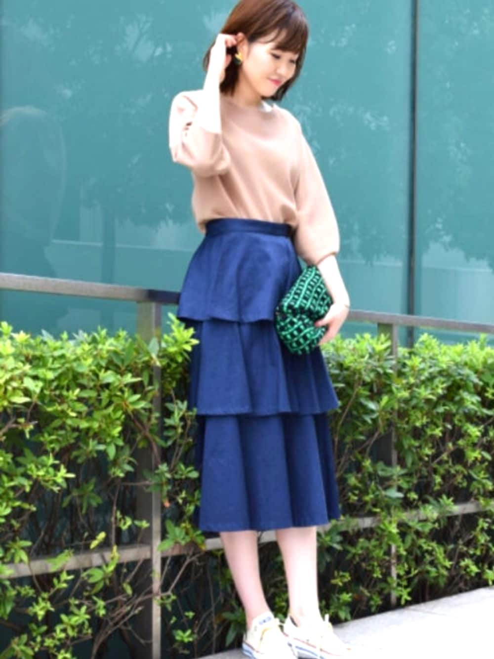 anatlierスカート anatelier アナトリエ 花柄スカート size40/イエロー レディース