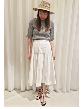 「anatelier（アナトリエ）のアイテム（スカート）」を使った、anatelierさん（レディース・156cm）の夏コーディネート