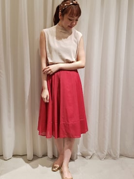 「anatelier（アナトリエ）のアイテム（スカート）」を使った、anatelierさん（レディース・156cm）の夏コーディネート