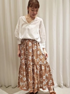 「anatelier（アナトリエ）のアイテム（スカート）」を使った、anatelierさん（レディース・156cm）の夏コーディネート