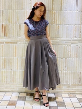 「anatelier（アナトリエ）のアイテム（スカート）」を使った、anatelierさん（レディース・158cm）の夏コーディネート