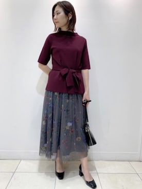 「anatelier（アナトリエ）のアイテム（スカート）」を使った、anatelierさん（レディース・156cm）の夏コーディネート