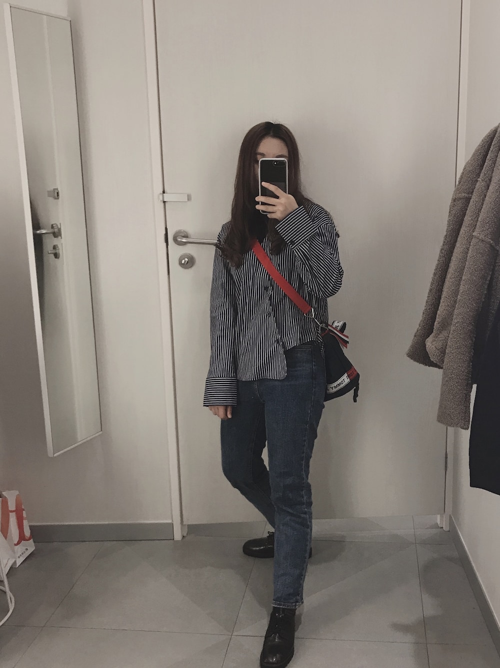 「Hsinchu city、Big City 遠東巨城購物中心、H&M」｜「PAZZOのアイテム（シャツ/ブラウス、その他）」を使った、lanさん（レディース・158cm）の冬コーディネートの1枚目の写真