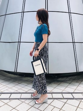 「Aラインスカート」｜「アイテム（サンダル）」を使った、sgmihoさん（レディース・156cm）の夏コーディネート