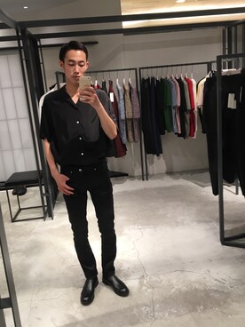 「UNITED TOKYO（ユナイテッドトウキョウ）のアイテム（シャツ/ブラウス、ブラック系）」を使った、kzk_utさん（メンズ・180cm）の夏コーディネート