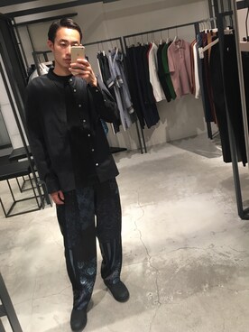 「UNITED TOKYO（ユナイテッドトウキョウ）のアイテム（シャツ/ブラウス、ブルー系）」を使った、kzk_utさん（メンズ・180cm）の夏コーディネート