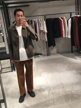 「UNITED TOKYO（ユナイテッドトウキョウ）のメモリータフタコーチジャケット（ブルゾン、グリーン系）」を使った、kzk_utさん（メンズ・180cm）の夏コーディネート