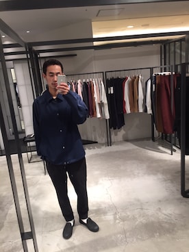 「UNITED TOKYO（ユナイテッドトウキョウ）のT/Wコーチジャケット（ブルゾン、ブルー系）」を使った、kzk_utさん（メンズ・180cm）の夏コーディネート