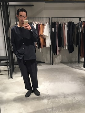 「UNITED TOKYO（ユナイテッドトウキョウ）のアイテム（シャツ/ブラウス、ブルー系）」を使った、kzk_utさん（メンズ・180cm）の夏コーディネート