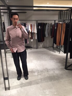 「UNITED TOKYO（ユナイテッドトウキョウ）のマルチストレッチブロードシャツ（シャツ/ブラウス、ピンク系）」を使った、kzk_utさん（メンズ・180cm）の夏コーディネート