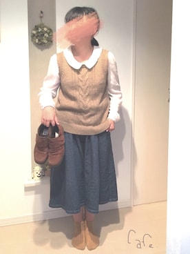 「en face（アンファス）のアイテム」を使った、Poohさん（レディース・156cm）の秋コーディネート