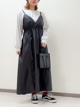 「レザーワンピース」｜きょんさんさん（レディース・155cm）の冬コーディネート