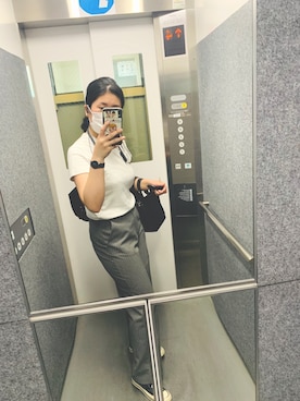 「チャックテイラー」｜「アイテム（スラックス）」を使った、u_chanさん（レディース・162cm）の夏コーディネート