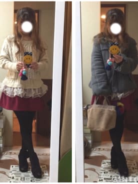 「アイテム（チャーム）」を使った、菜実さん（レディース・149cm）の冬コーディネート