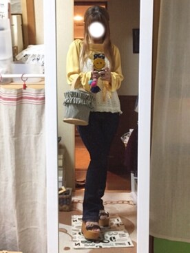 「vanitybeauty（バニティービューティー）の【バニティービューティー】ベルトデザインサボミュールサンダル（サンダル）」を使った、菜実さん（レディース・149cm）の春コーディネート