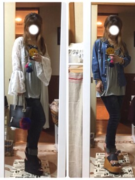 「vanitybeauty（バニティービューティー）の【バニティービューティー】ベルトデザインサボミュールサンダル（サンダル）」を使った、菜実さん（レディース・149cm）の春コーディネート