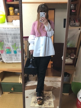 「vanitybeauty（バニティービューティー）の【バニティービューティー】ベルトデザインサボミュールサンダル（サンダル）」を使った、菜実さん（レディース・149cm）の春コーディネート