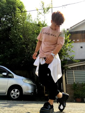 「CECIL McBEE（セシルマクビー）のアイテム（Tシャツ/カットソー）」を使った、✣ryo✰さん（メンズ・165cm）の夏コーディネート