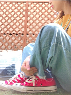 「CONVERSE（コンバース）のconverse（コンバース） ALL STAR OX（オールスターOX）（スニーカー）」を使った、Mai ◡̎⃝さん（レディース・147cm）の春コーディネート