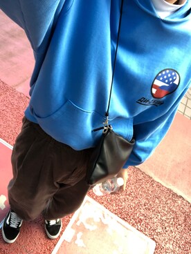 「Gosha Rubchinskiy（ゴーシャラブチンスキー）のアイテム（パーカー）」を使った、くるーさん（メンズ・177cm）の冬コーディネート