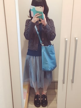 「白タイツ」｜「アイテム（ノーカラージャケット）」を使った、ぺんさん（レディース・157cm）の春コーディネート