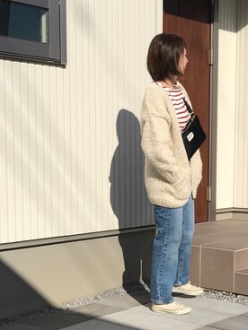 「ハイウエストストレートジーンズ」｜mmmkkk12さん（レディース・163cm）の冬コーディネート