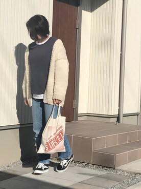 「ハイウエストストレートジーンズ」｜mmmkkk12さん（レディース・163cm）の冬コーディネート