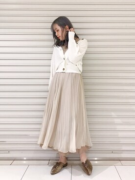「アイテム（イヤリング（片耳用））」を使った、MAKIさん（レディース・161cm）の春コーディネート