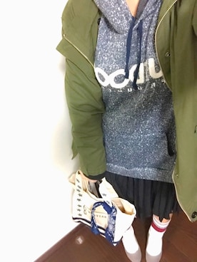 「DETAILS（ディテールズ）のアイテム（モッズコート）」を使った、ふくちゃんさん（レディース・162cm）の冬コーディネート